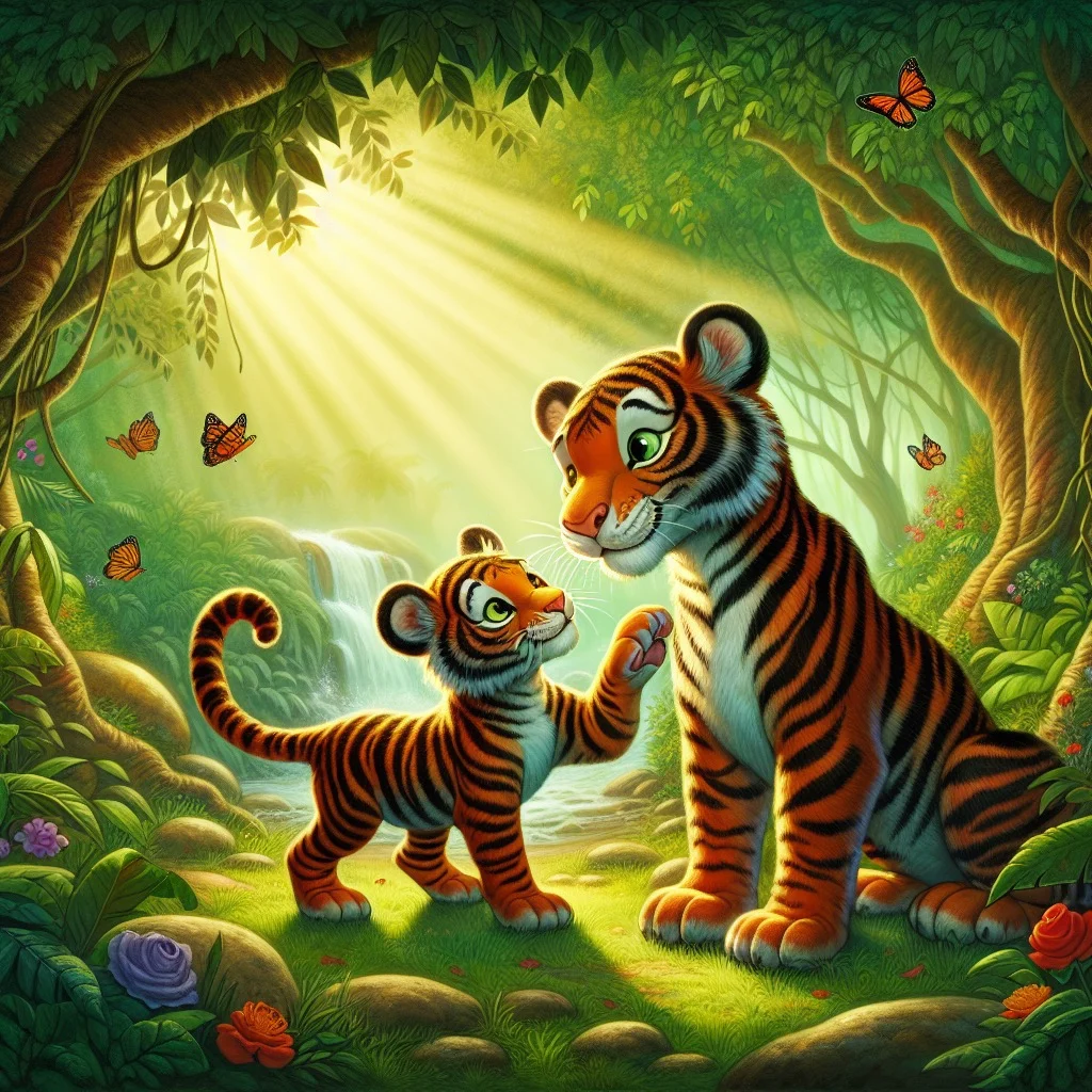 Fun fact for kids about tiger showing affection