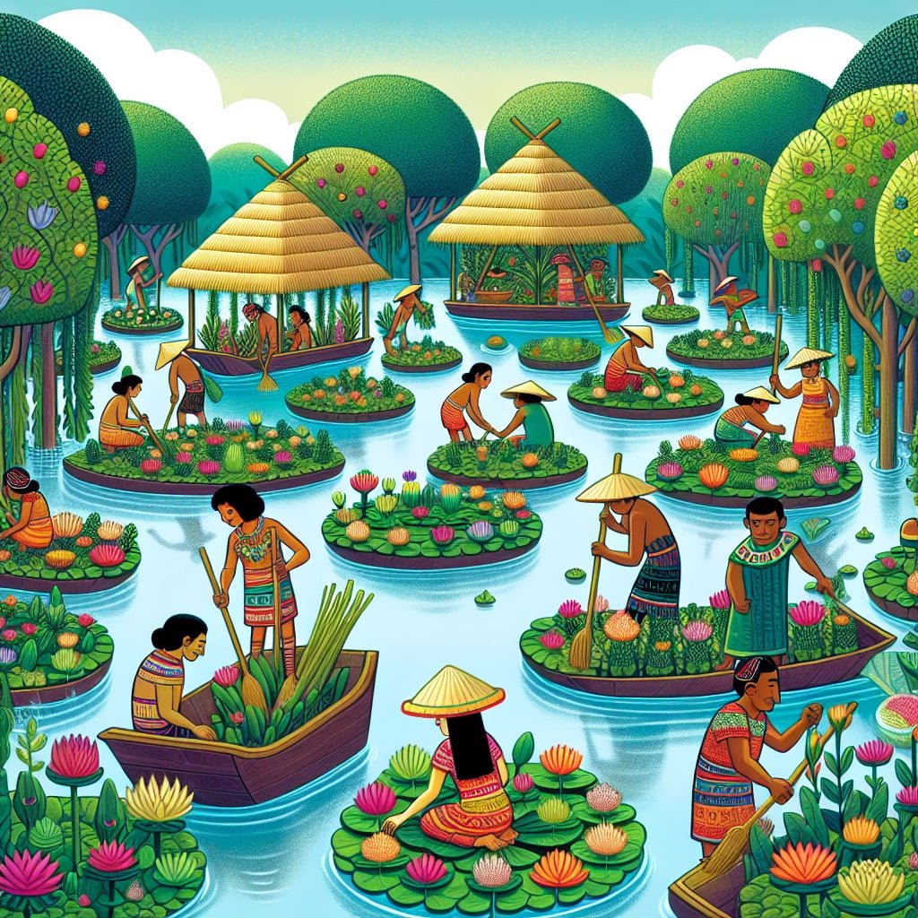 Fun fact for kids about Aztec chinampas