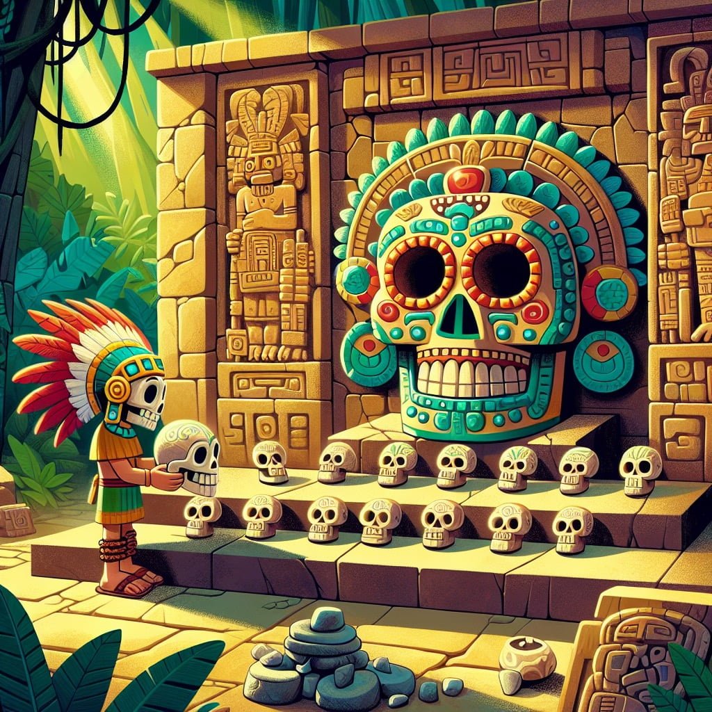 Fun fact for kids about the Aztecs and human skulls