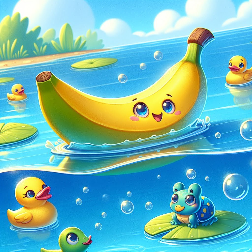 Fun fact for kids about a floating banana