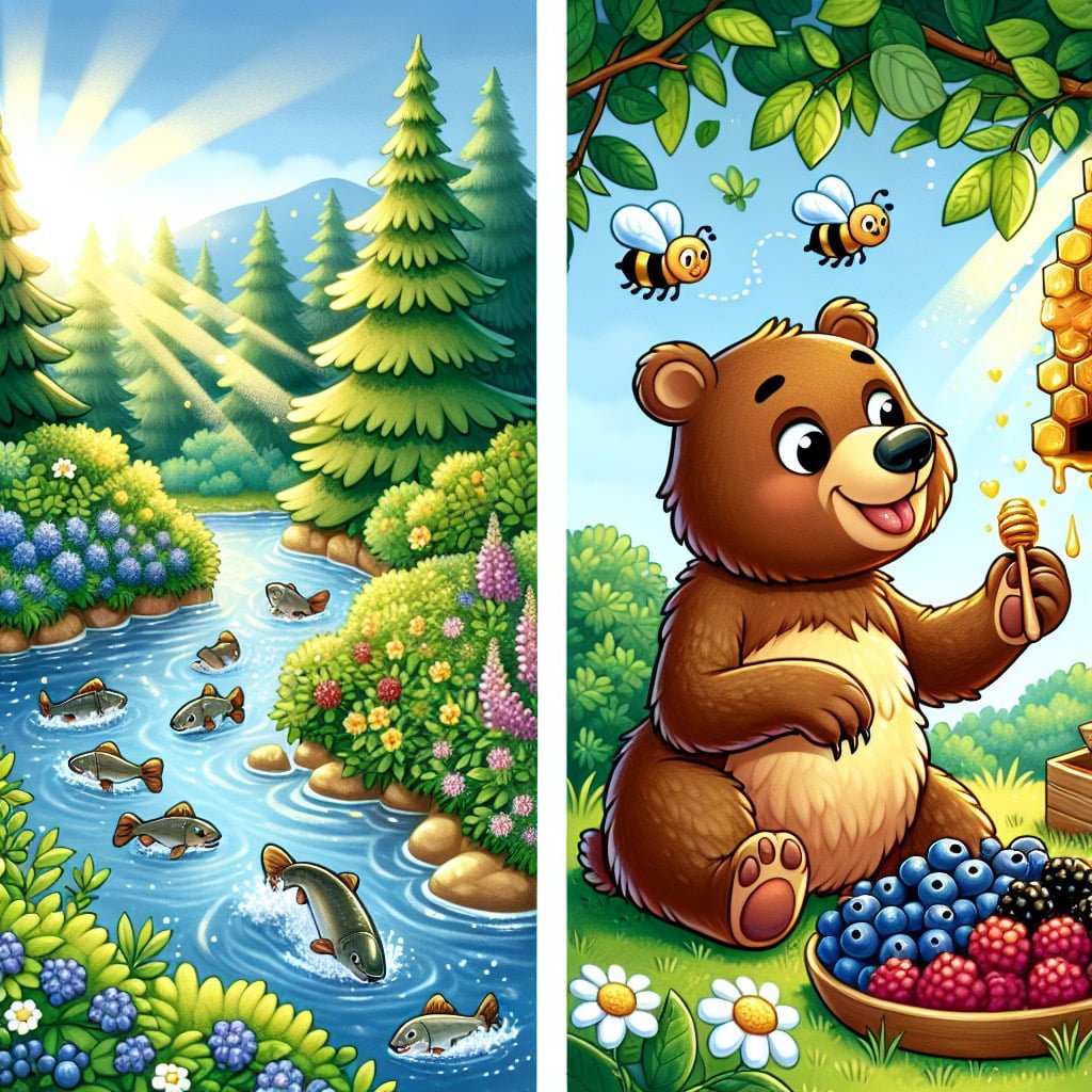 Fun fact for kids about a bear's diet