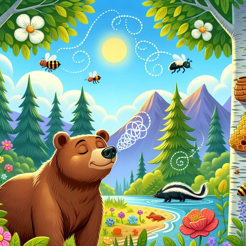 Fun fact for kids about a bear's sense of smell