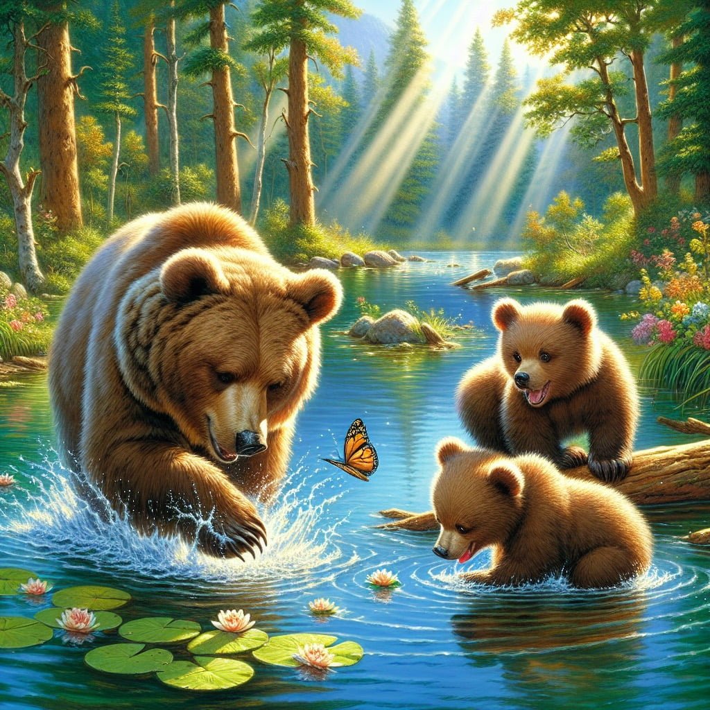 Fun fact for kids about a swimming bear