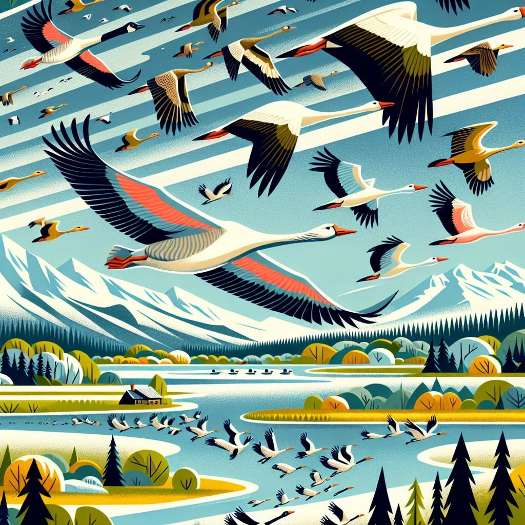 Fun fact for kids about bird migration in Autumn