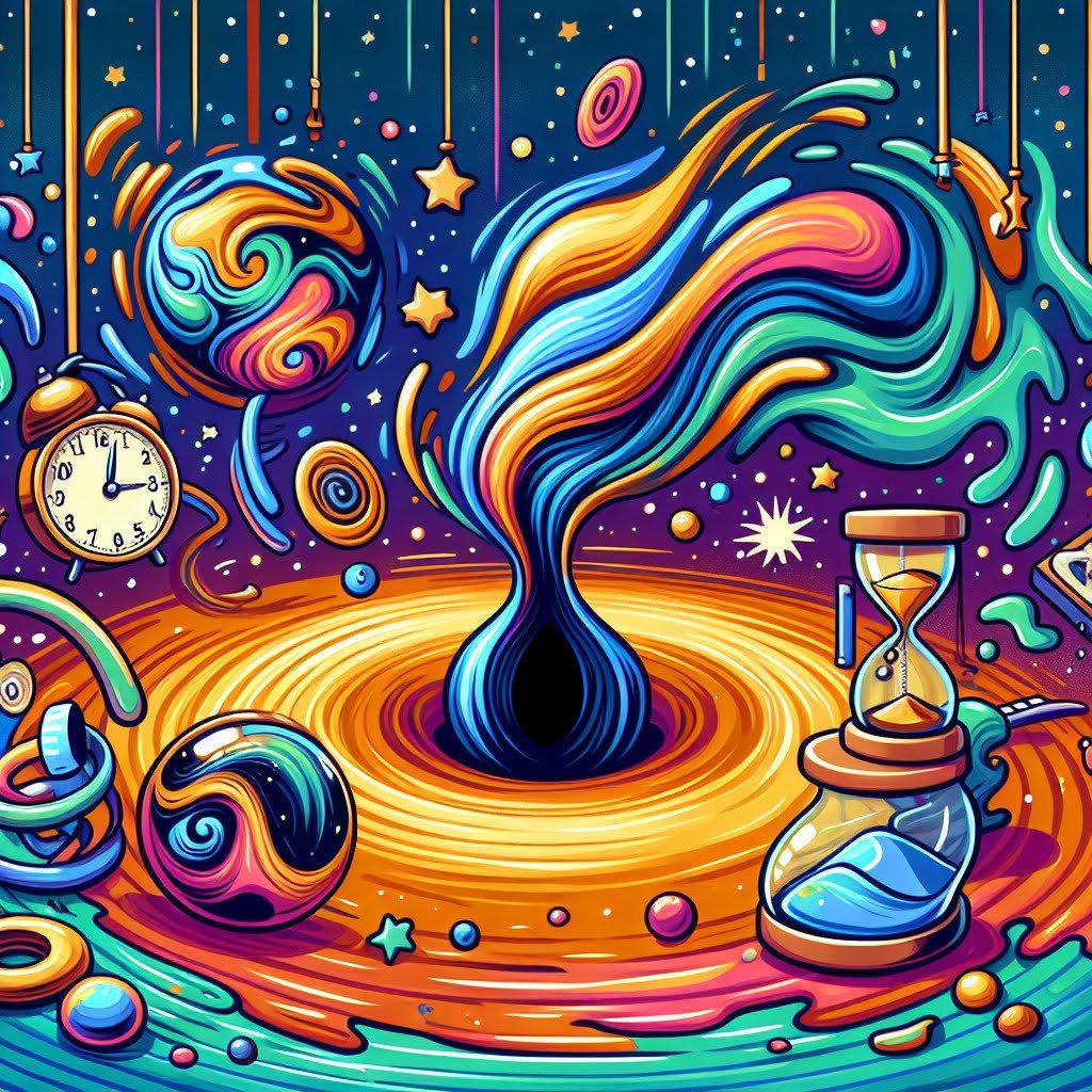 Fun fact for kids about time warp caused by a black hole