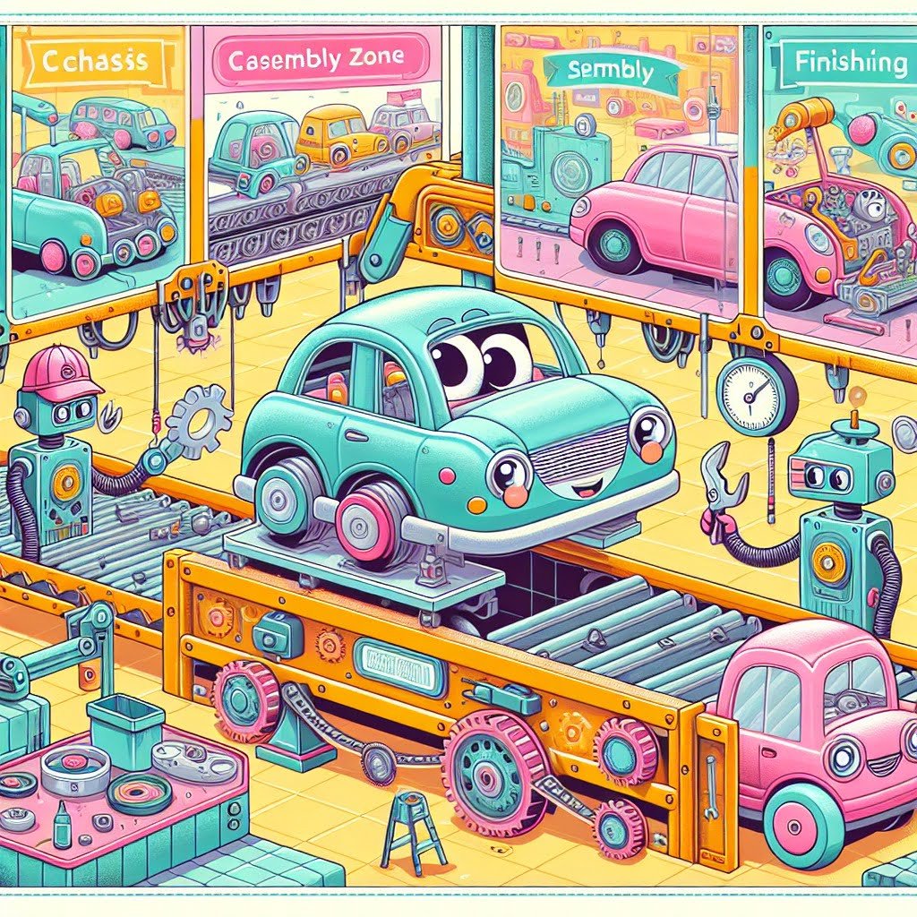 Fun fact for kids about the fast production of cars