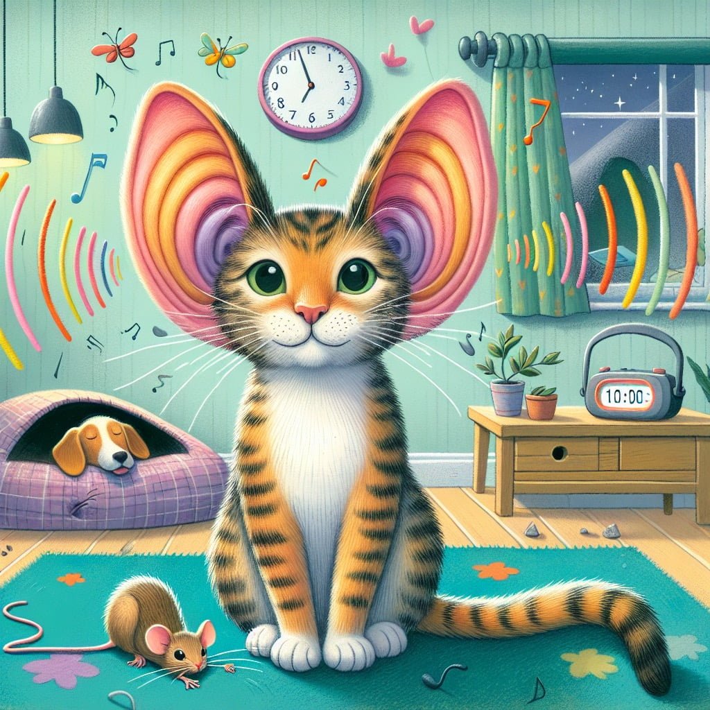 Fun fact for kids about a cat listening intently