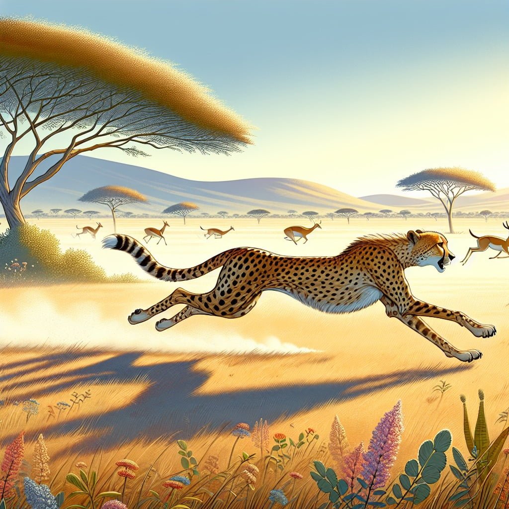 Fun fact for kids about a cheetah hunting