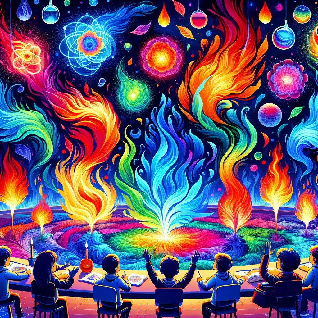 Fun fact for kids about colorful chemistry flames