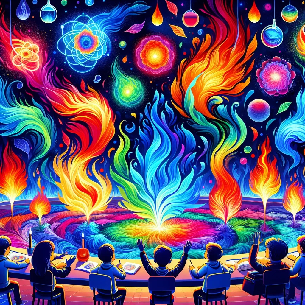 Fun fact for kids about colorful chemistry flames