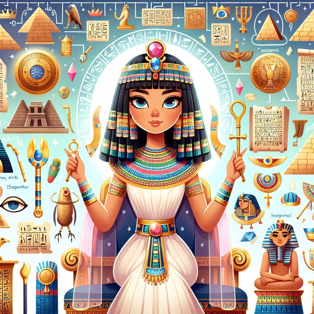 Fun fact for kids about Cleopatra ruling Egypt at a young age