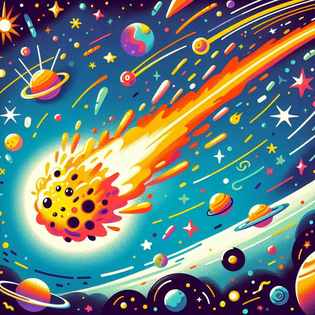 Fun fact for kids about comet tail pointing away from the sun