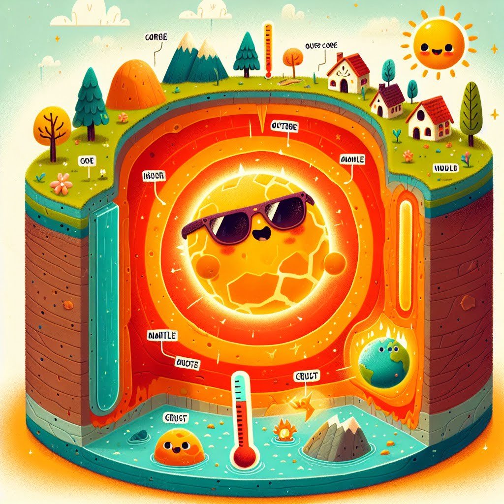 Fun fact for kids about Earth's core temperature