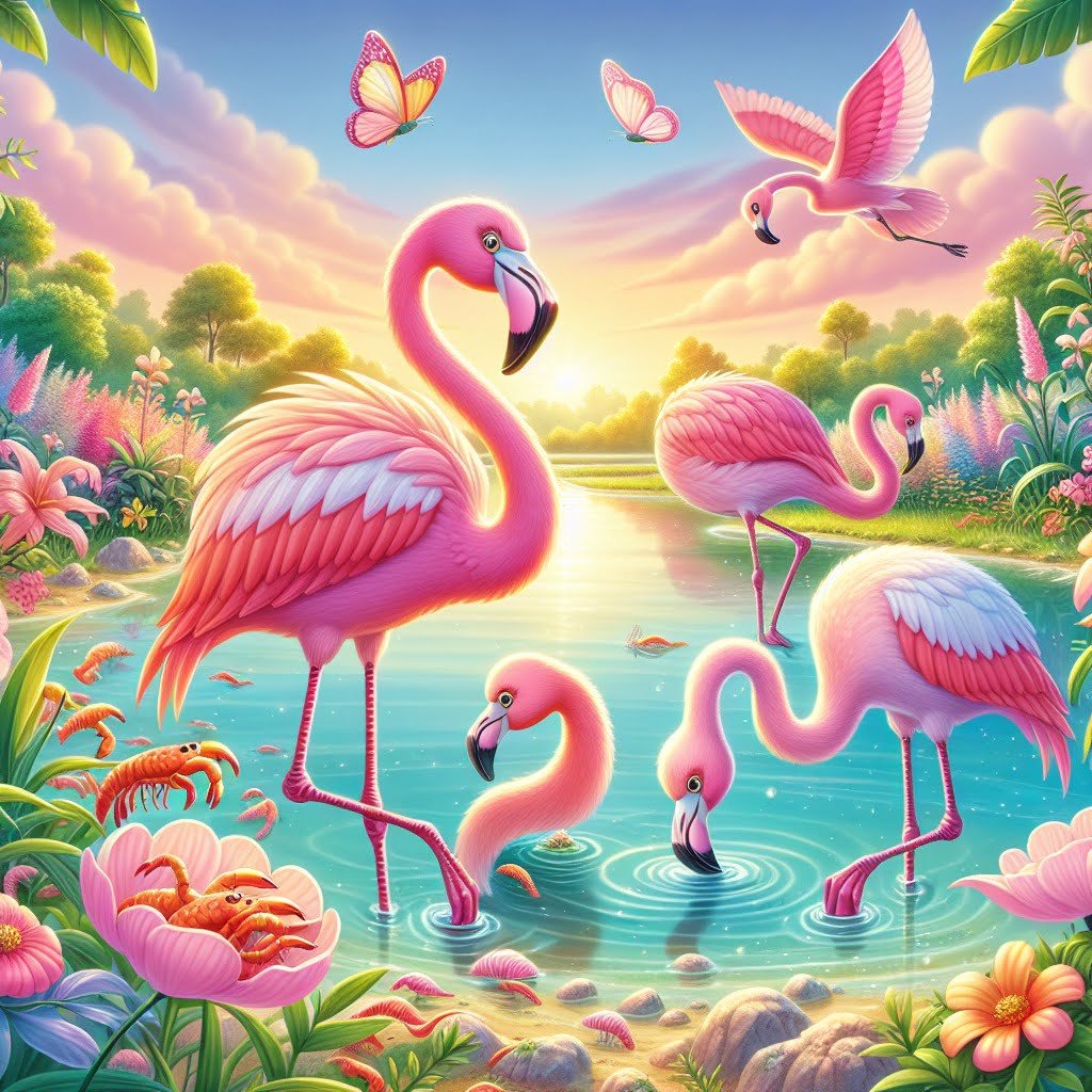 Fun fact for kids about a flamingo's pink color