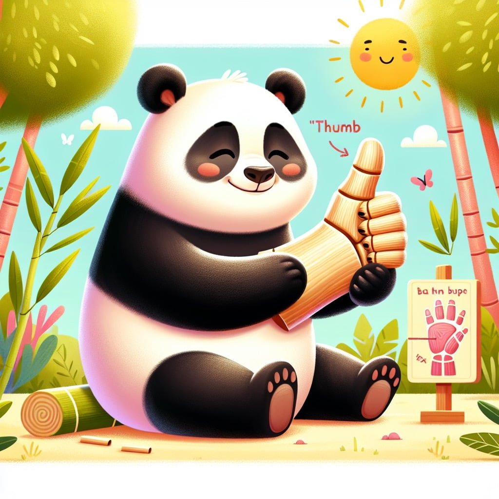 Fun fact for kids about a giant panda's thumb