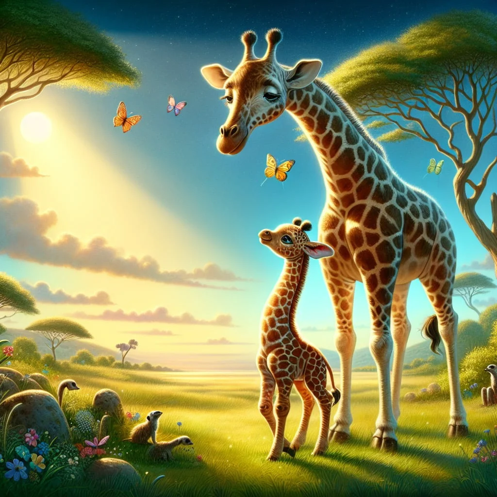 Fun fact for kids about a baby giraffe
