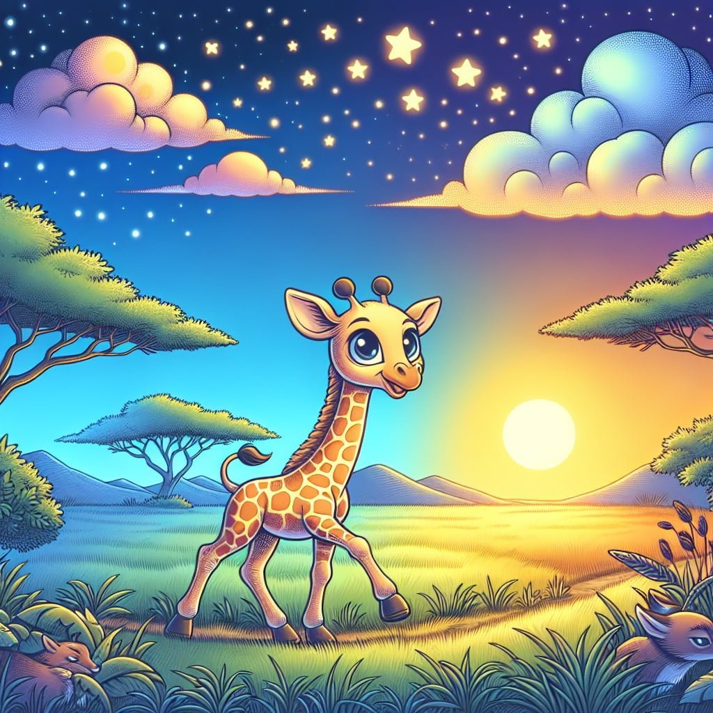 Fun fact for kids about a sleeping giraffe