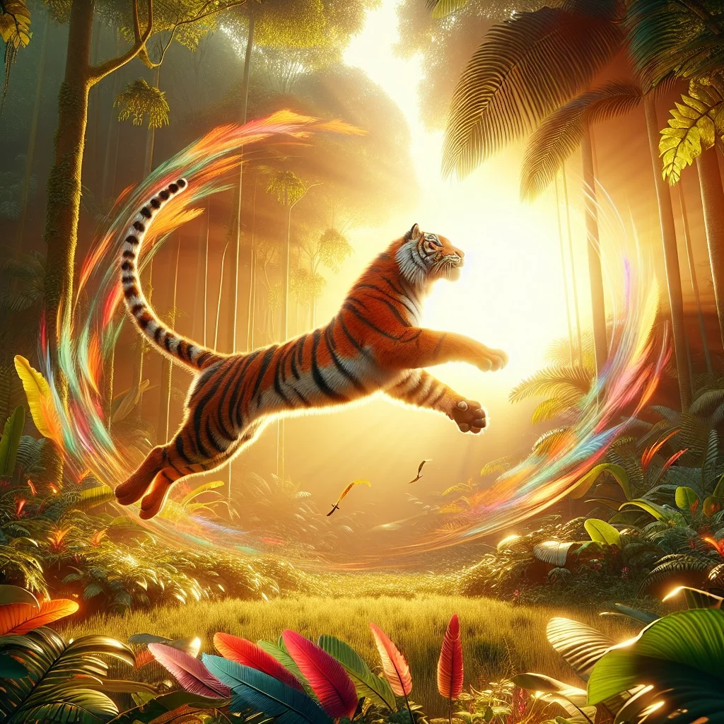 Fun fact for kids about a jumping tiger