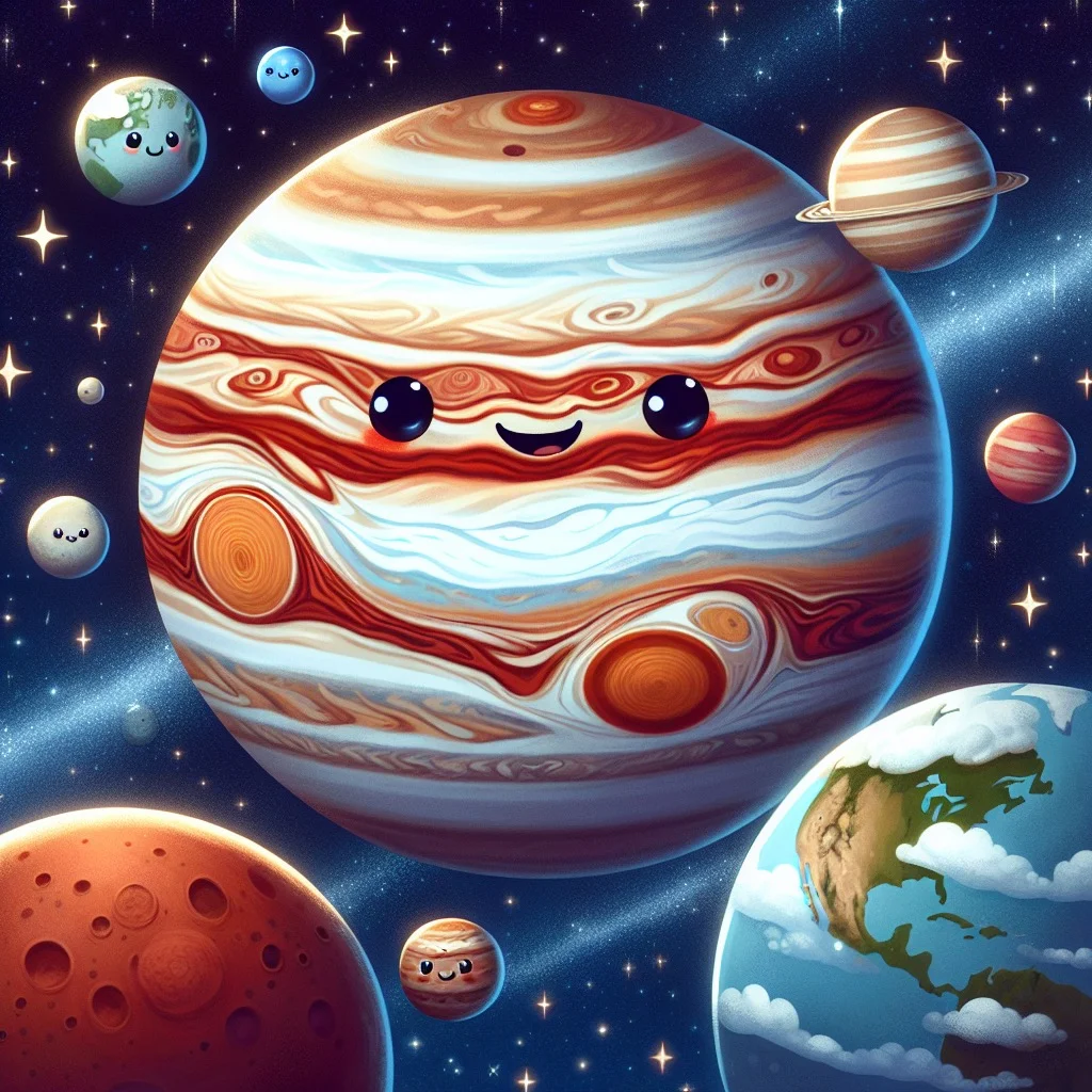 Fun fact for kids about storms on Jupiter