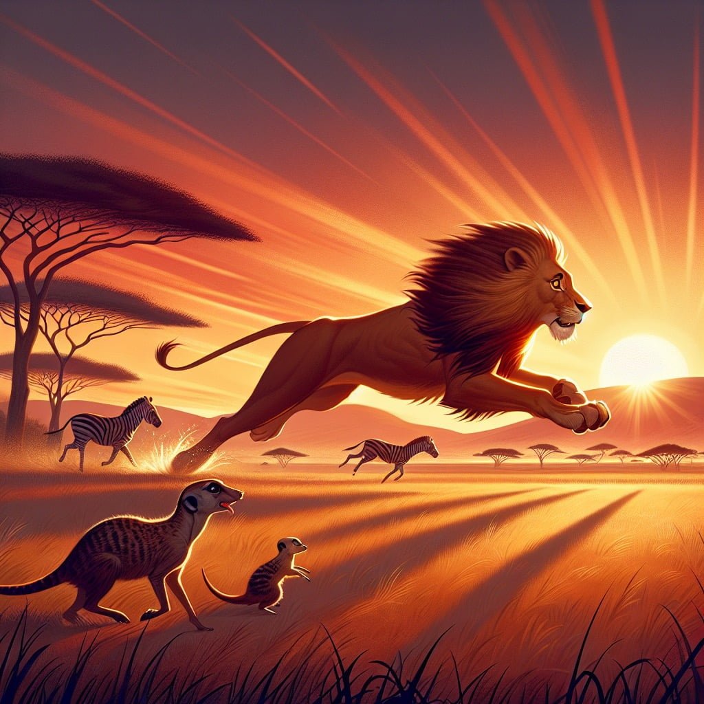 Fun fact for kids about a lion running