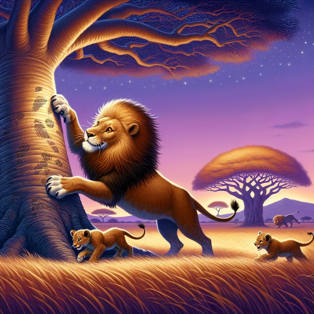 Fun fact for kids about lions marking their territory