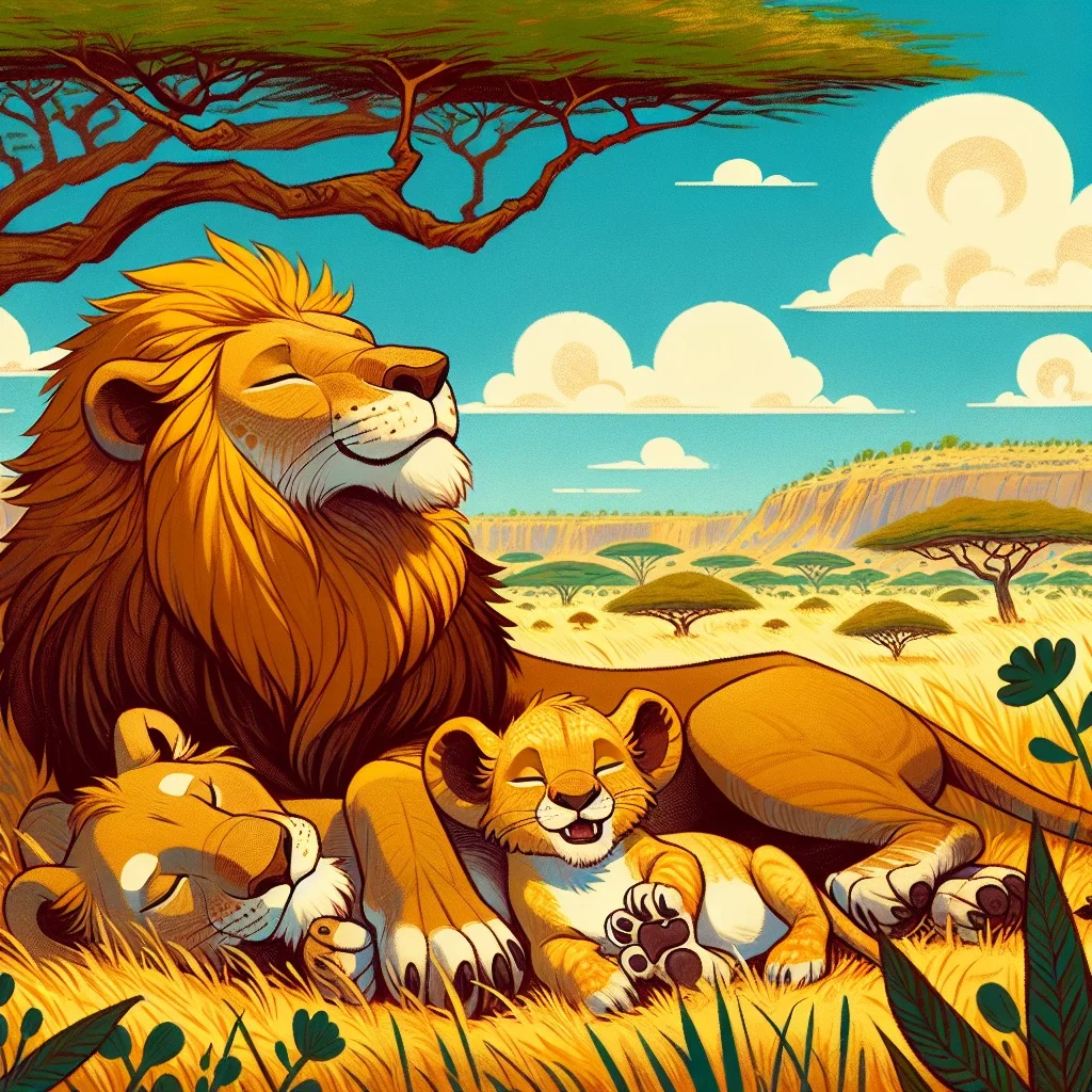 Fun fact for kids about a sleeping lion