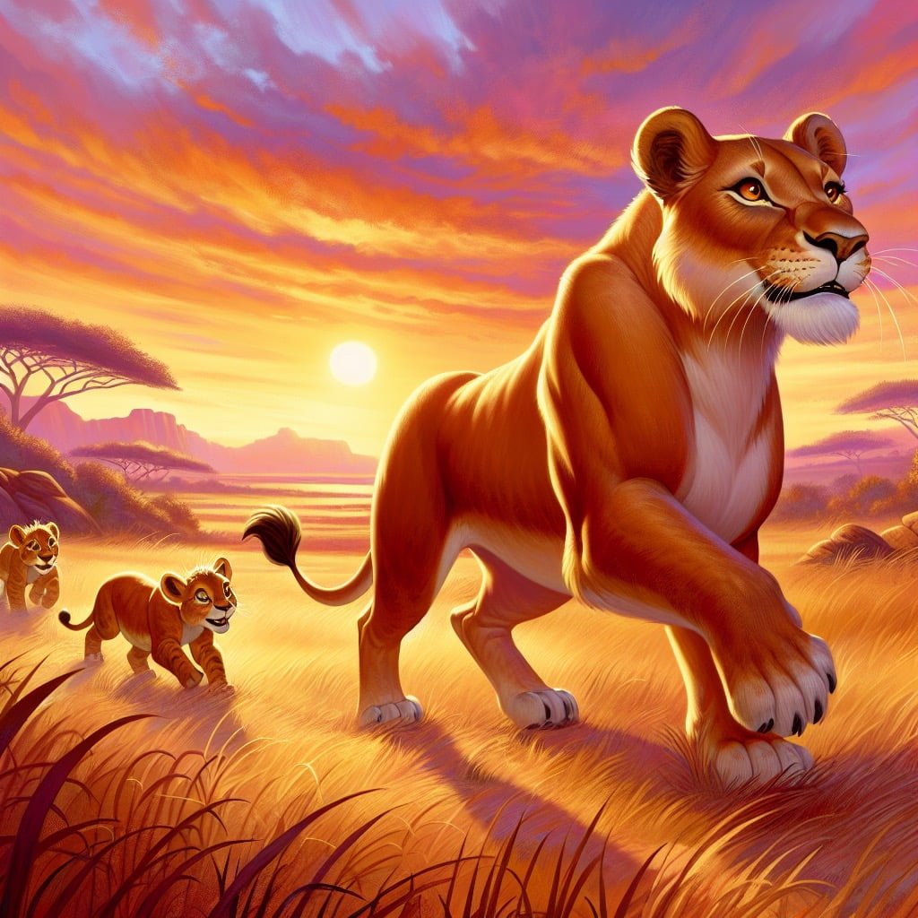 Fun fact for kids about a lioness hunting