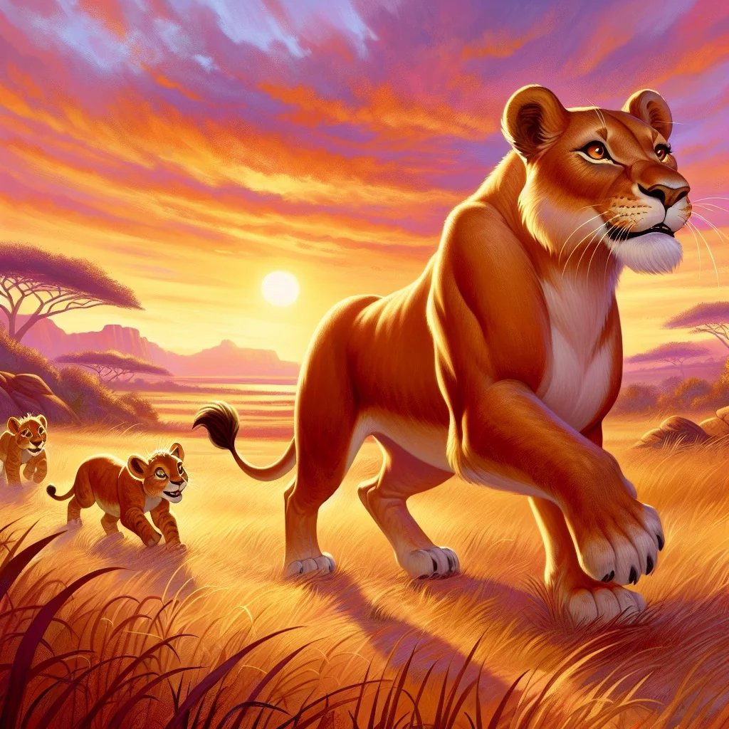 Fun fact for kids about a lioness hunting