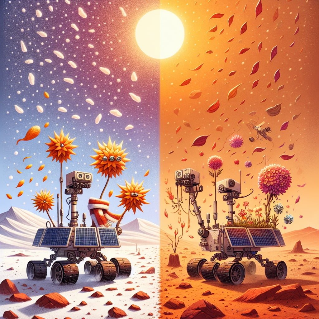 Fun fact for kids about seasons on Mars