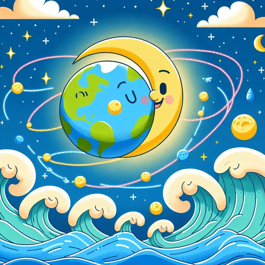 Fun fact for kids about the moon's gravity and tides