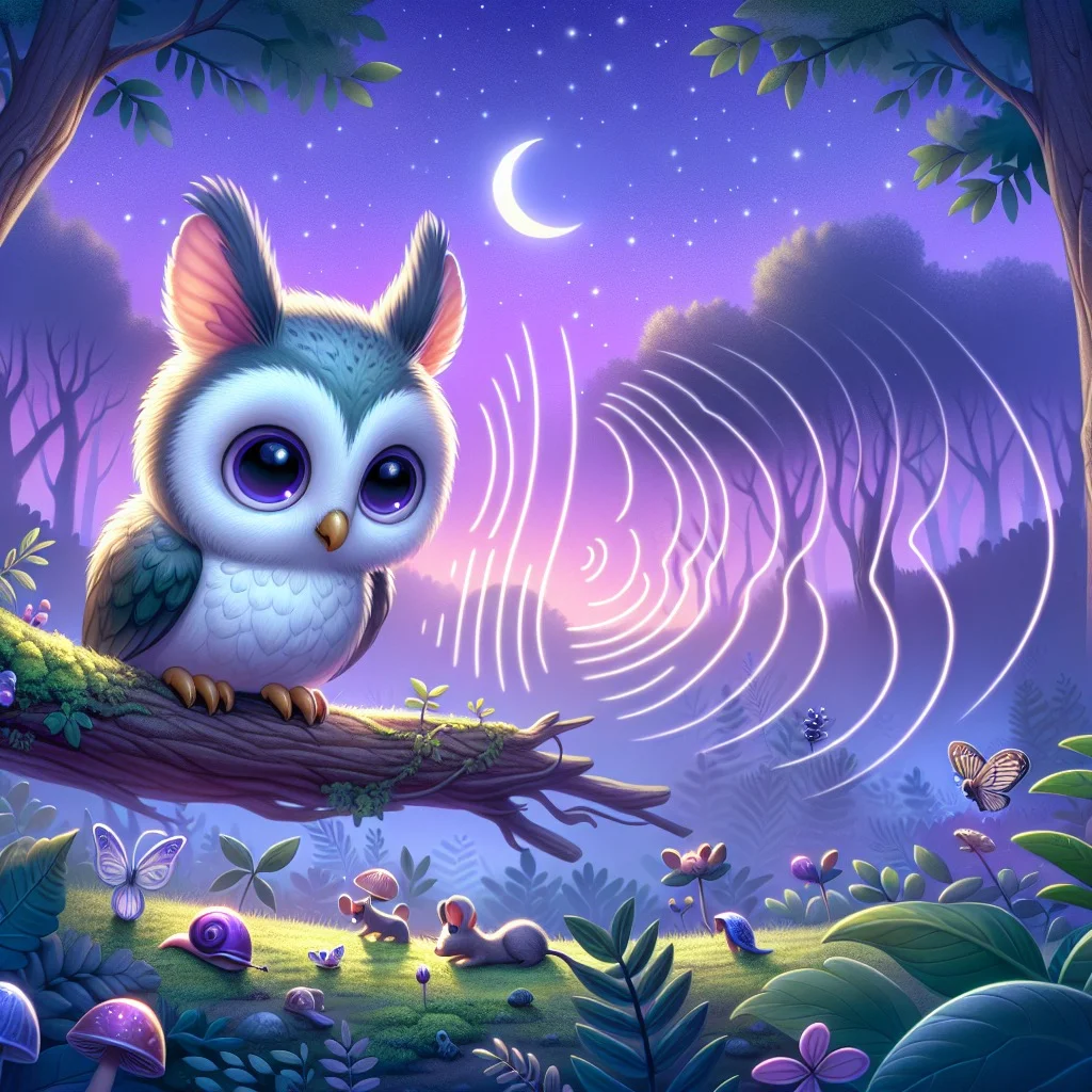 Fun fact for kids about an owl's keen hearing