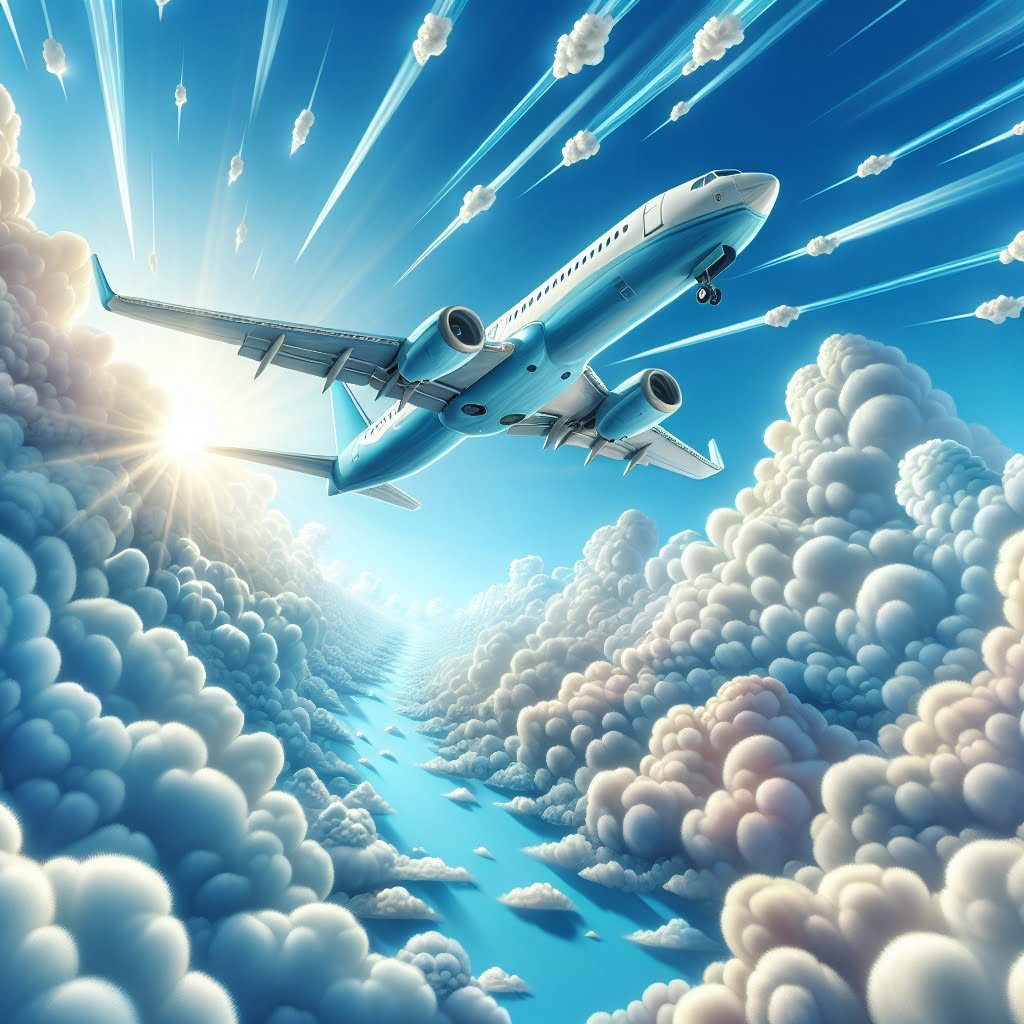 Fan fact for kids about a plane flying at high altitude