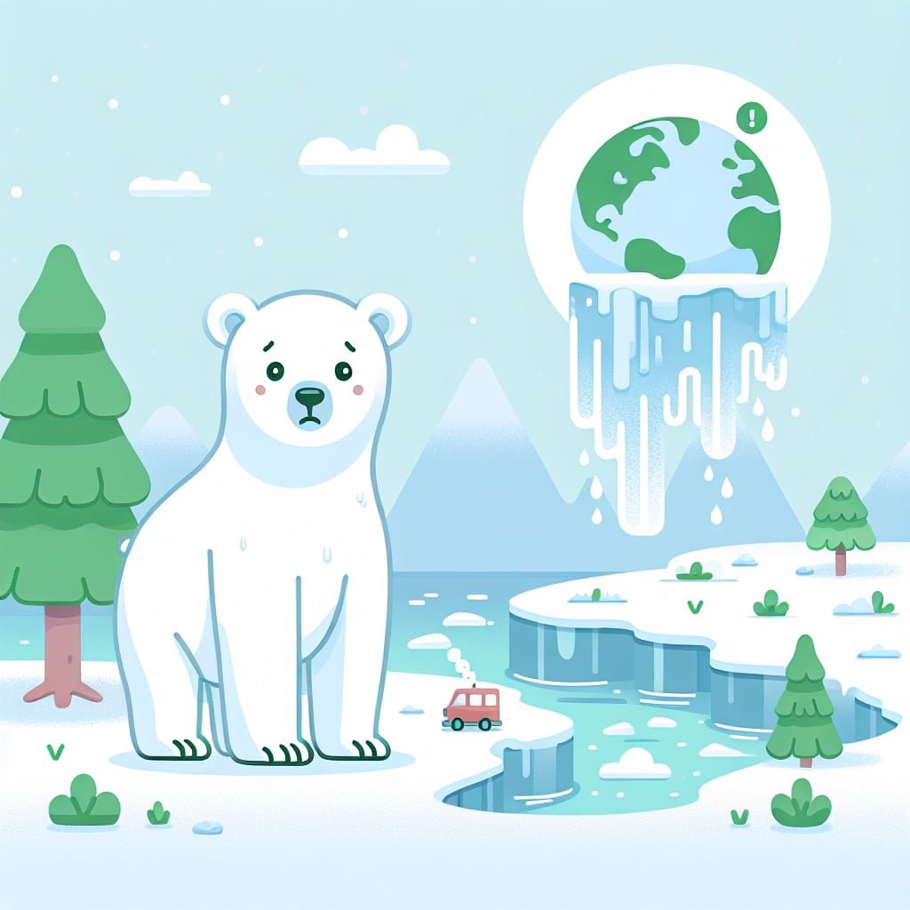 Fun fact for kids about polar bear loss of habitat
