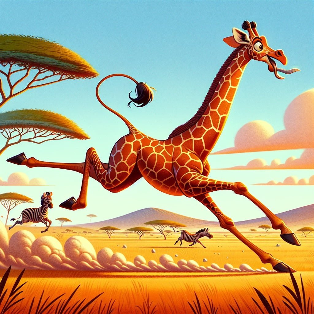 Fun fact for kids about a running giraffe