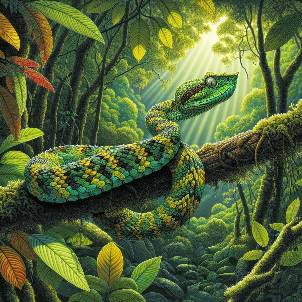 Fun fact for kids about a spiny bush viper