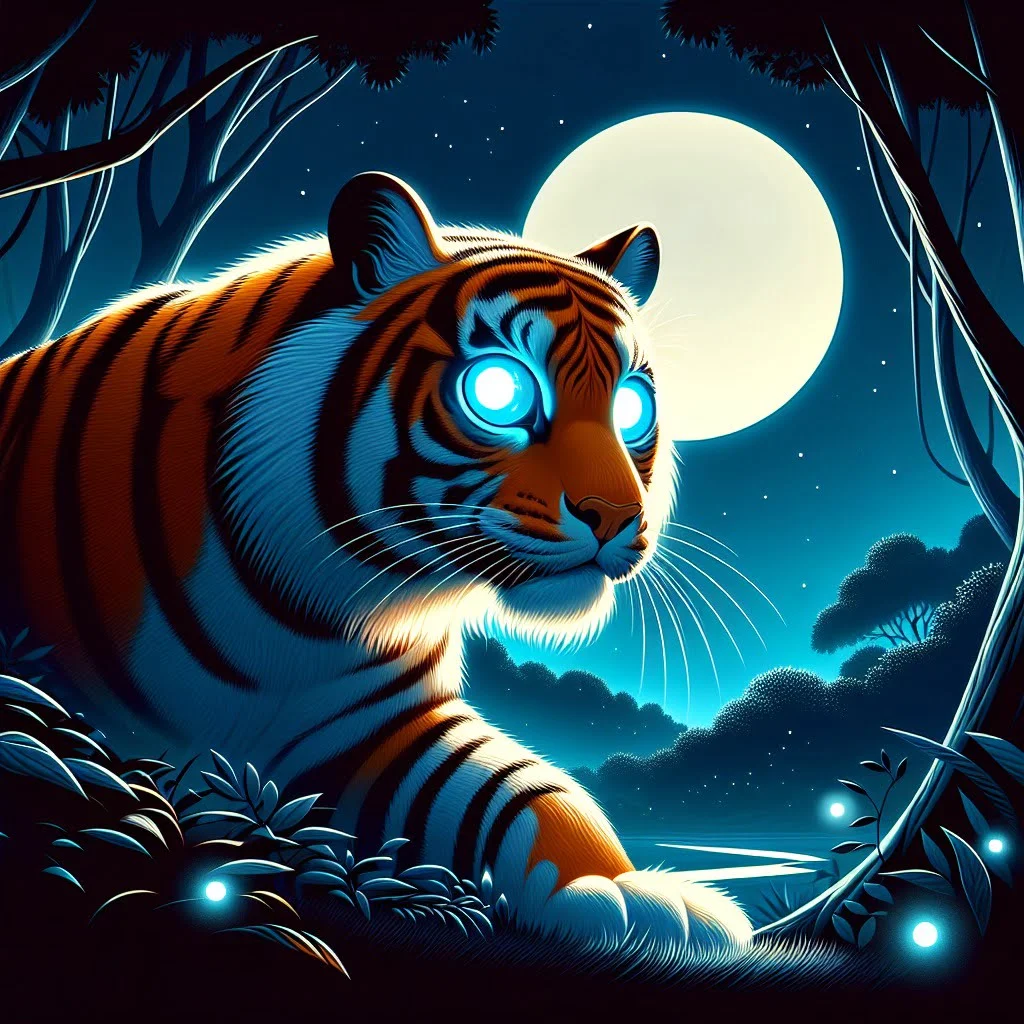 Fun fact for kids about tiger's night vision