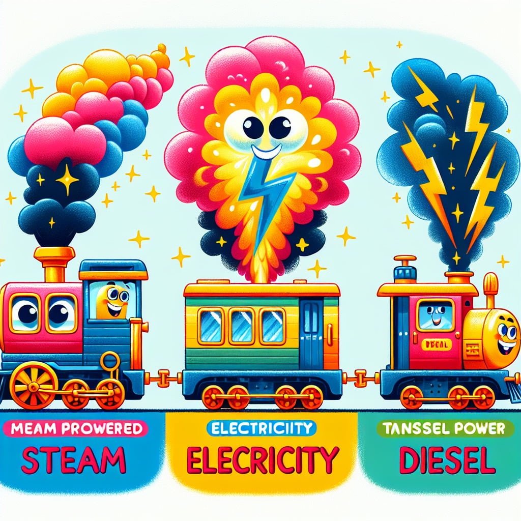 Fun fact for kids about different train power sources