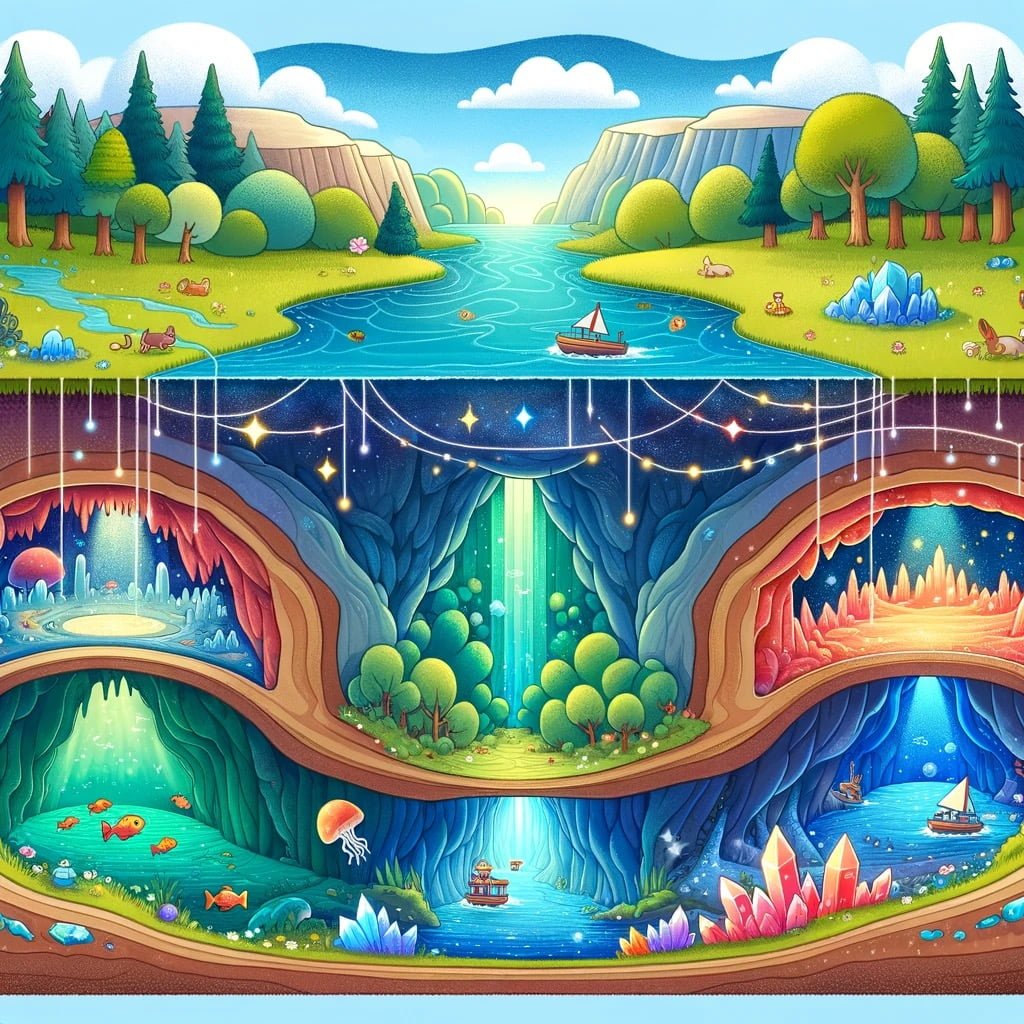 Fun fact for kids about underground rivers and lakes