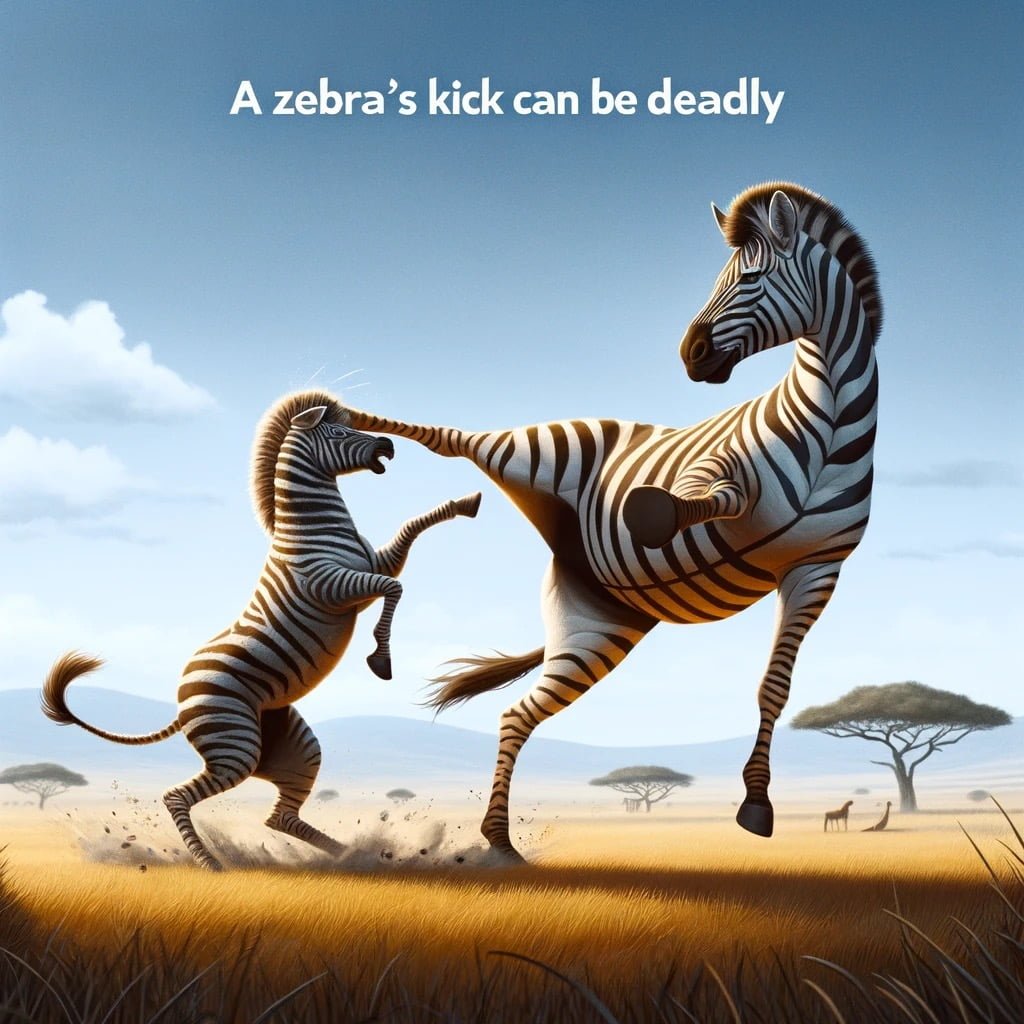 Fun fact for kids about zebra kick
