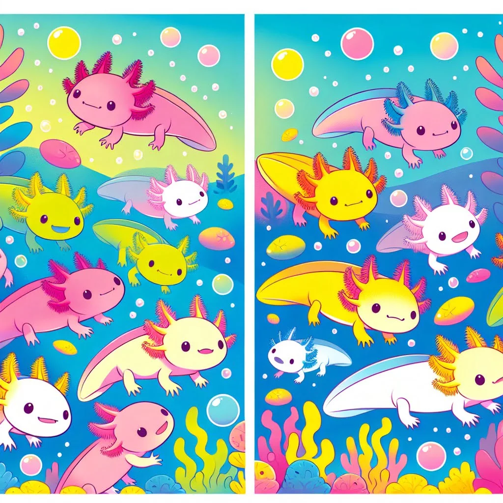 Fun fact for kids about colorful axolotls