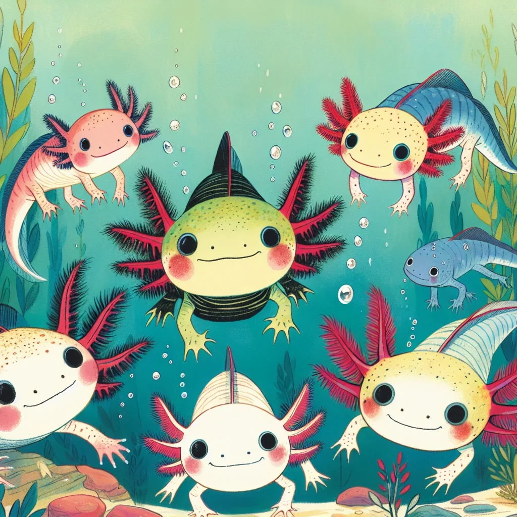 Fun fact for kids about axolotl's eyes