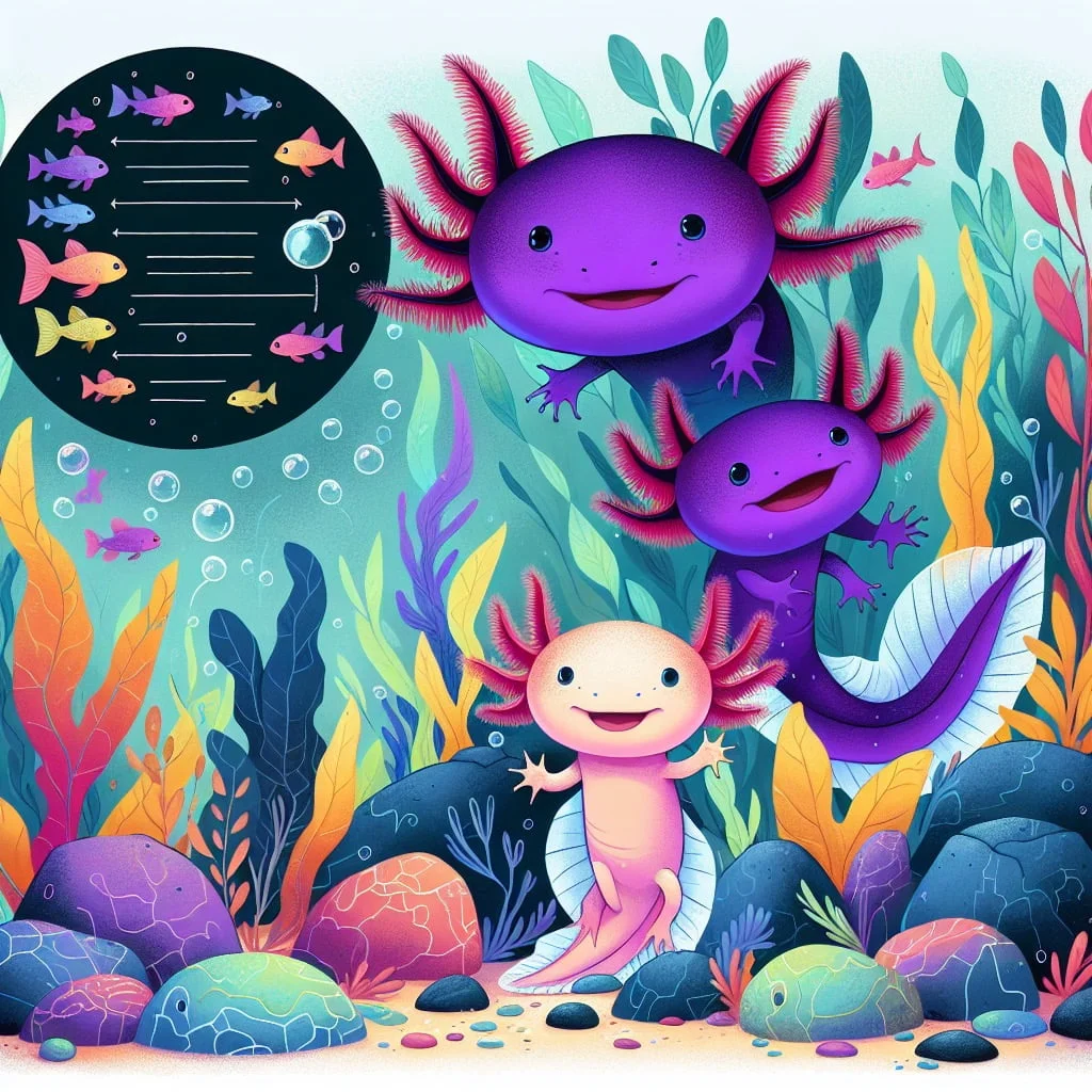 Fun fact for kids about axolotl showing its external gills