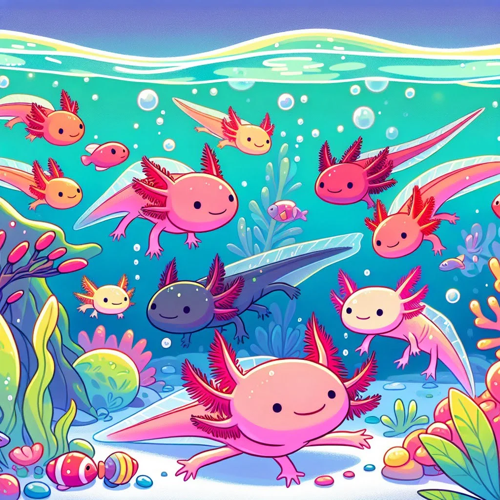Fun fact for kids about axolotl's long lifespan