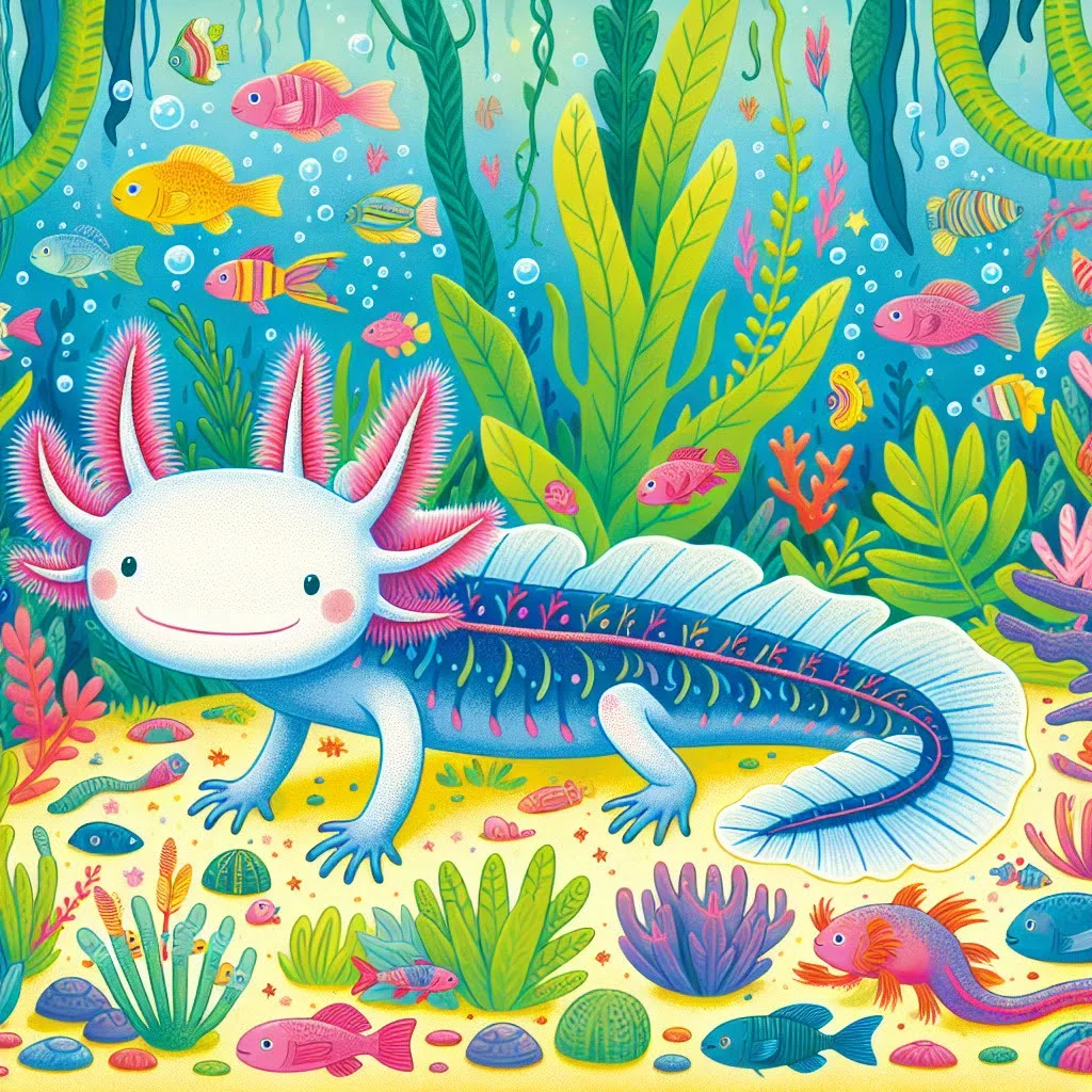 Fun fact for kids about axolotl regrowing a limb