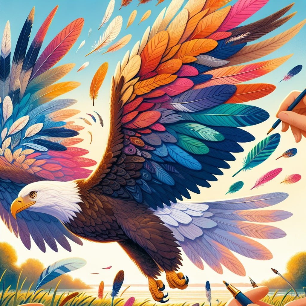 Fun fact for kids about bald eagle feather colors
