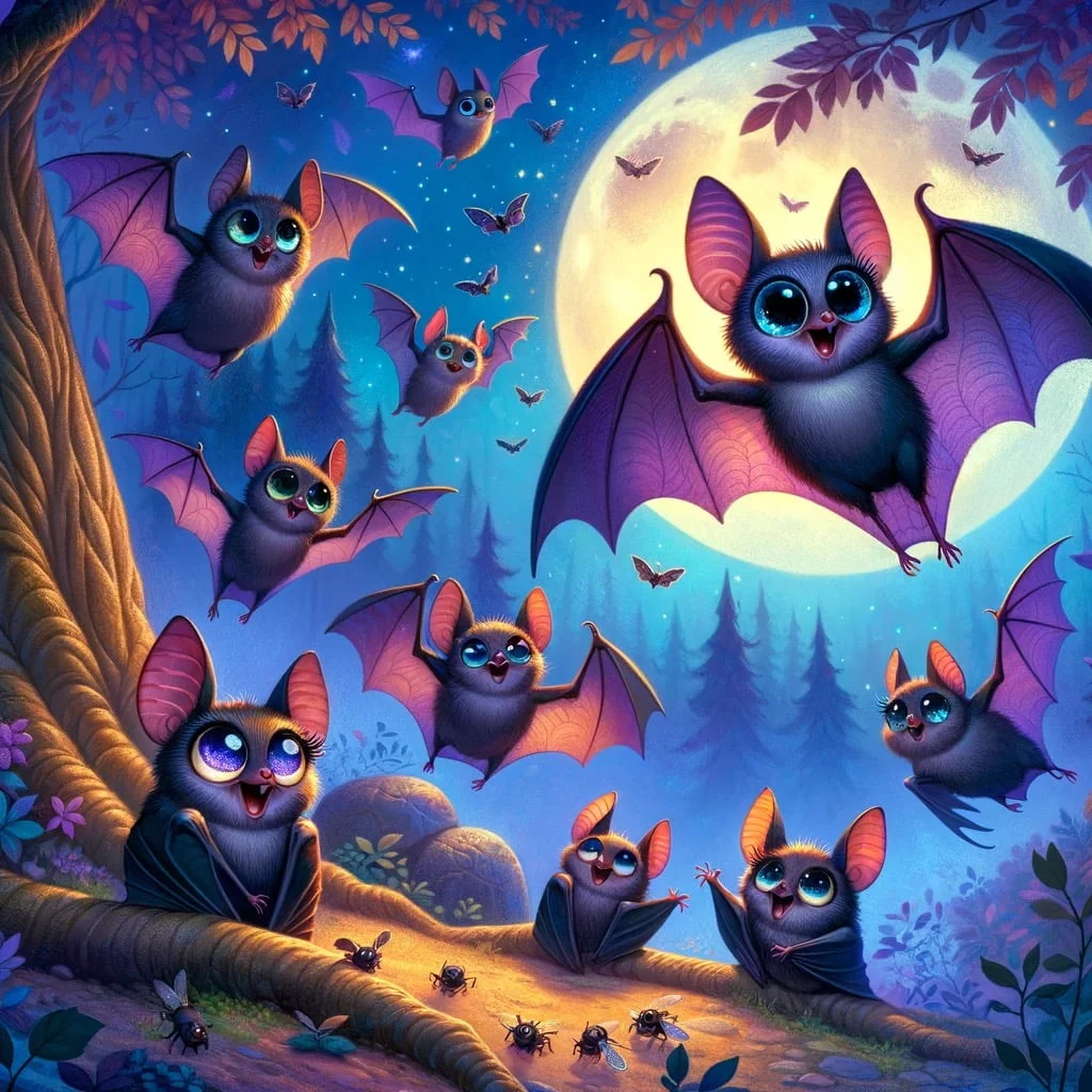 Fun fact for kids about a bat's vision