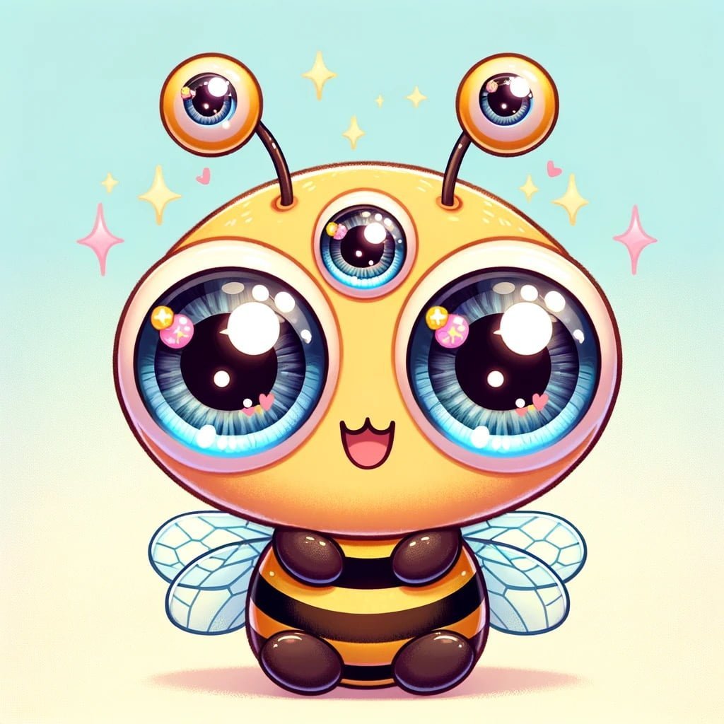 Fun fact for kids about a bee's five eyes