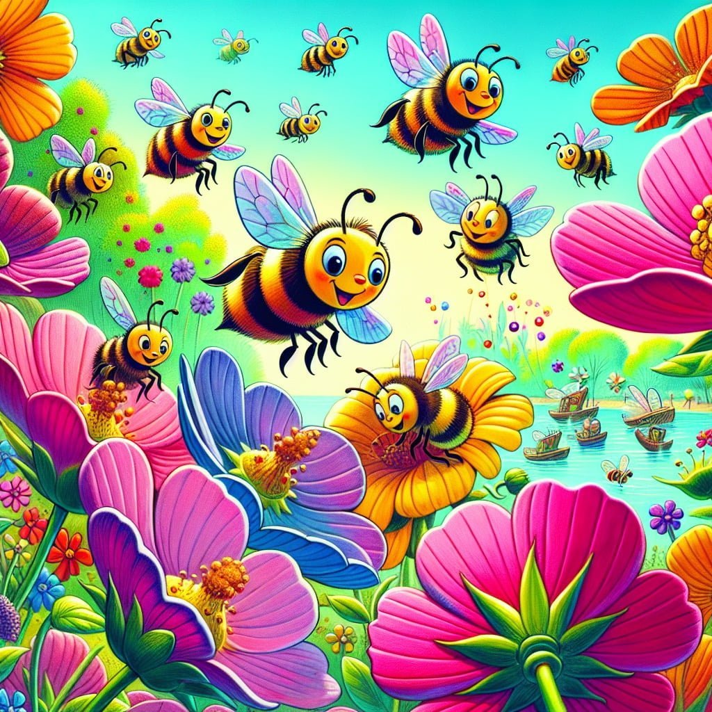 Fun fact for kids about a bee seeing ultraviolet colors