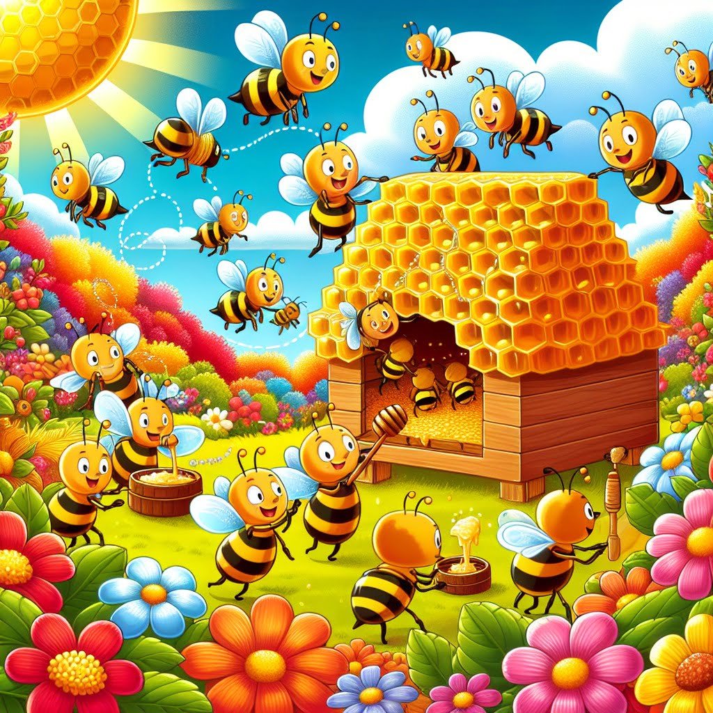 Fun fact for kids about honey bees producing beeswax