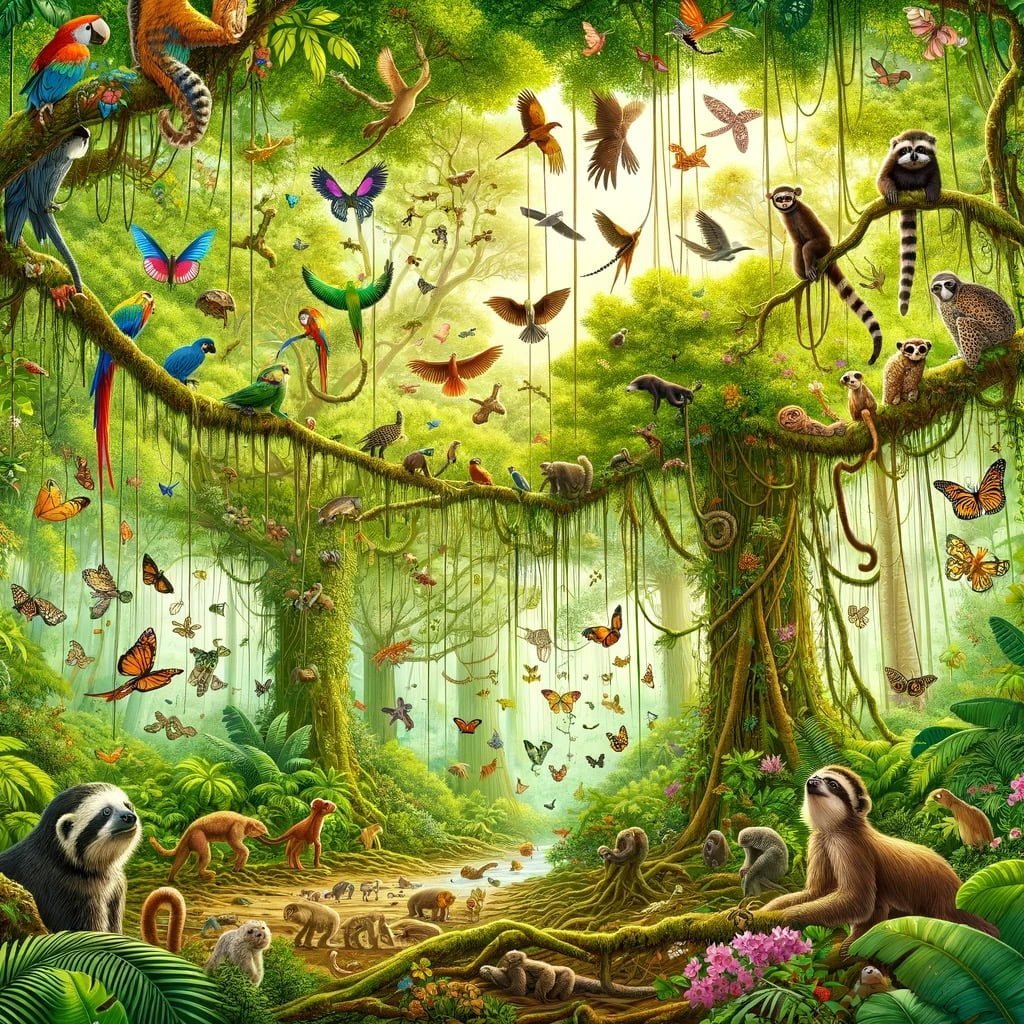 Rainforest canopy illustration